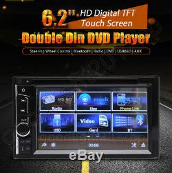 Double Double Din Radio Autoradio DVD Écran Tactile Bluetooth 6.2 En Dash + Caméra