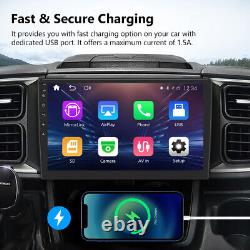 Écran QLED 10.1 pouces Double DIN Autoradio Stéréo de Voiture sans Fil CarPlay Android Auto GPS
