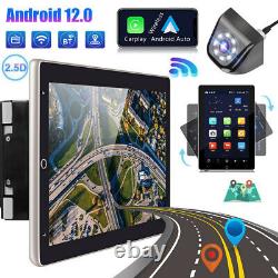 Écran tactile de voiture stéréo radio GPS wifi double 2DIN Android 12 de 10,1 pouces rotatif