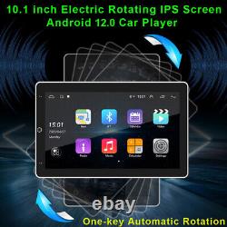 Écran tactile de voiture stéréo radio GPS wifi double 2DIN Android 12 de 10,1 pouces rotatif
