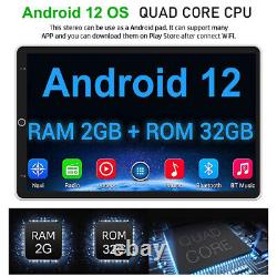 Écran tactile de voiture stéréo radio GPS wifi double 2DIN Android 12 de 10,1 pouces rotatif