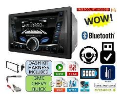 Fits Gm Car-truck-van-suv CD Bluetooth Usb Aux Radio Stereo Double Din Kit Dash