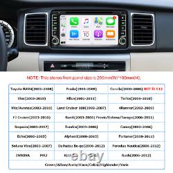 GPS sans fil CarPlay Double Din Autoradio stéréo lecteur DVD Bluetooth pour Toyota