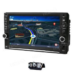 Gps Navigation Hd Double 2din Car Stereo Carplay Player Bluetooth Mp3 Bt+camera