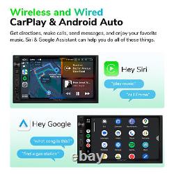 Indash 7 Autoradio Double Din avec CarPlay Sans Fil, Android Auto, Radio GPS Navi DSP