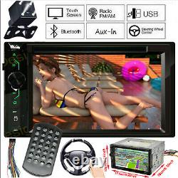 Lecteur CD DVD Radio Stéréo HD double DIN avec écran rétroviseur Bluetooth Mirror Link pour GPS