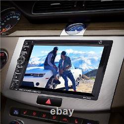 Lecteur CD DVD Radio Stéréo HD double DIN avec écran rétroviseur Bluetooth Mirror Link pour GPS