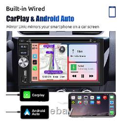 Lecteur CD/DVD de voiture stéréo radio tactile à écran Double DIN CarPlay/Android Auto CAM