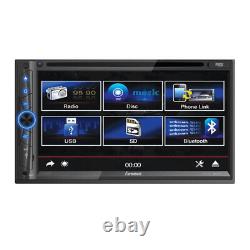 Lecteur DVD Bluetooth pour voiture double DIN Farenheit avec écran 7 pouces, compatible Android et Mirror Link PhoneLink.