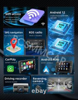 Lecteur de radio stéréo vidéo pour voiture Double 2 Din Android 12 avec Apple Carplay