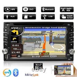 Lecteur stéréo MP5 double DIN pour voiture CD DVD USB Bluetooth Mirror Link Radio RDS MAP