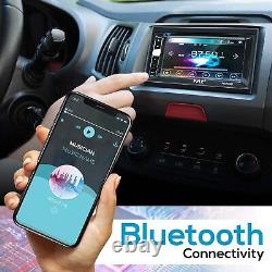 Lecteur stéréo de voiture DVD Double Din Pyle avec Bluetooth en tableau de bord noir