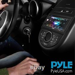 Lecteur stéréo de voiture DVD Double Din Pyle avec Bluetooth en tableau de bord noir