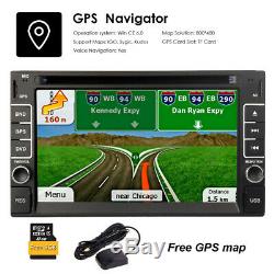 Navigation Gps Avec La Carte Bluetooth Radio Double Din 6.2 Autoradio Lecteur DVD Bt