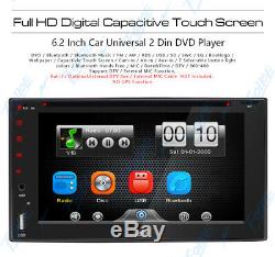 Objectif Sony Double 2din 6.2 Car Stereo Lecteur Mp3 Radio DVD CD Bluetooth Usb + CCD