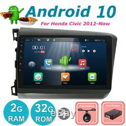 Pour Honda CIVIC 2012 Android 10.0 Gps Voiture Radio Stéréo Navi Dab Bt Obd Aux 9ips