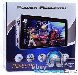 Power Acoustik Pd-651b Au Tableau De Bord 2-din 6.2 DVD Tv CD Mp3 Bluetooth Usb Sd Eq Nouveau