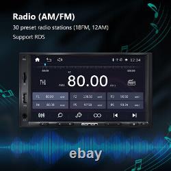 Radio GPS audio stéréo pour voiture 7 pouces QLED Double DIN sans fil avec CarPlay et Android Auto.