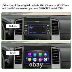 Radio GPS audio stéréo pour voiture 7 pouces QLED Double DIN sans fil avec CarPlay et Android Auto.