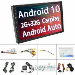 Radio de voiture Android 10 Double Din 10.1 pouces avec CarPlay Apple, GPS, navigation, WiFi et FM.