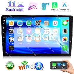 Radio de voiture Android 9'' Double 2 Din 4 + 64G GPS WIFI BT Carplay Écran tactile Stéréo