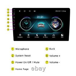 Radio de voiture Android 9'' Double 2 Din 4 + 64G GPS WIFI BT Carplay Écran tactile Stéréo