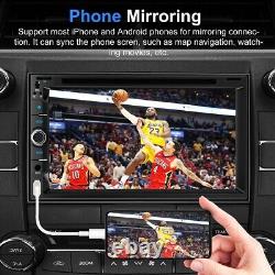 Radio de voiture Double Din avec Apple CarPlay et Android Auto, avec fonction Mirror Link