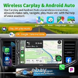 Radio de voiture Double Din avec Apple Carplay sans fil et Android Auto Bluetooth