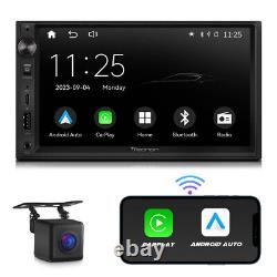 Radio stéréo de voiture 7 pouces QLED Double Din US avec Android Auto, CarPlay, GPS Navi et DSP
