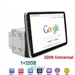 Radio stéréo de voiture Android 14 avec écran tactile rotatif de 10,1 pouces 32G Double 2DIN GPS FM