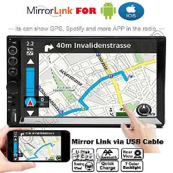 Reverse Camera+7 Double 2din Car Stereo Non-dvd Mirrorlink Pour Carte Gps Android