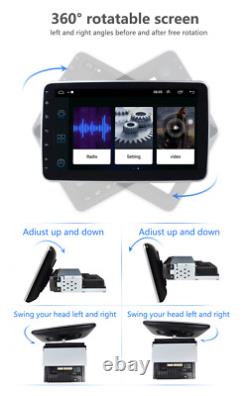 Single 1 Din Rotatif 10.1'' Android 11 Écran Tactile Voiture Stéréo Radio Gps Wifi