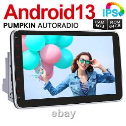 Stéréo de voiture Android 13.0 Pumpkin Double DIN 10.1 avec unité principale de 6 Go 64 Go Carplay DSP