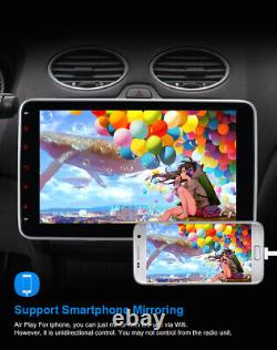 Stéréo de voiture double DIN 10.1 Android 12 avec GPS Radio, compatible Carplay, 8 cœurs, 4 Go de RAM et 64 Go de stockage.