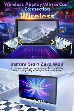 Stéréo de voiture double DIN avec écran tactile IPS 10 pouces pour Carplay sans fil, sans fil