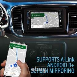 Système stéréo de voiture A-Link Screen Mirroring, Double Din de 6,95 pouces, écran tactile