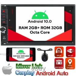 Voiture Radio Apple/andriod Carplay Bt Voiture Stereo 7 Écran Tactile Double 2din+camera