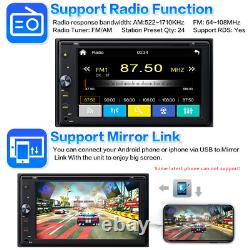 Voiture Stereo Apple Carplay Bluetooth Radio Double 2 Din 6.2 Lecteur CD DVD Caméra