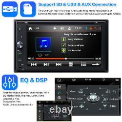Voiture Stereo Apple Carplay Bluetooth Radio Double 2 Din 6.2 Lecteur CD DVD Caméra