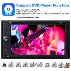 Voiture Stereo Radio Bluetooth Carplay Auto Android 6.2 Double Din Touch DVD Écran